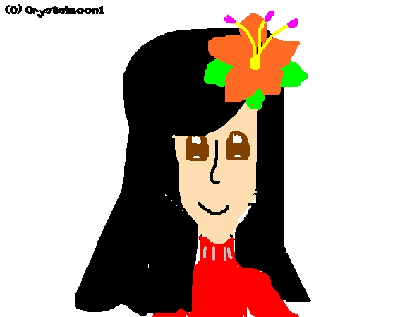 Random girl with flower in hair by Crystalmoon1