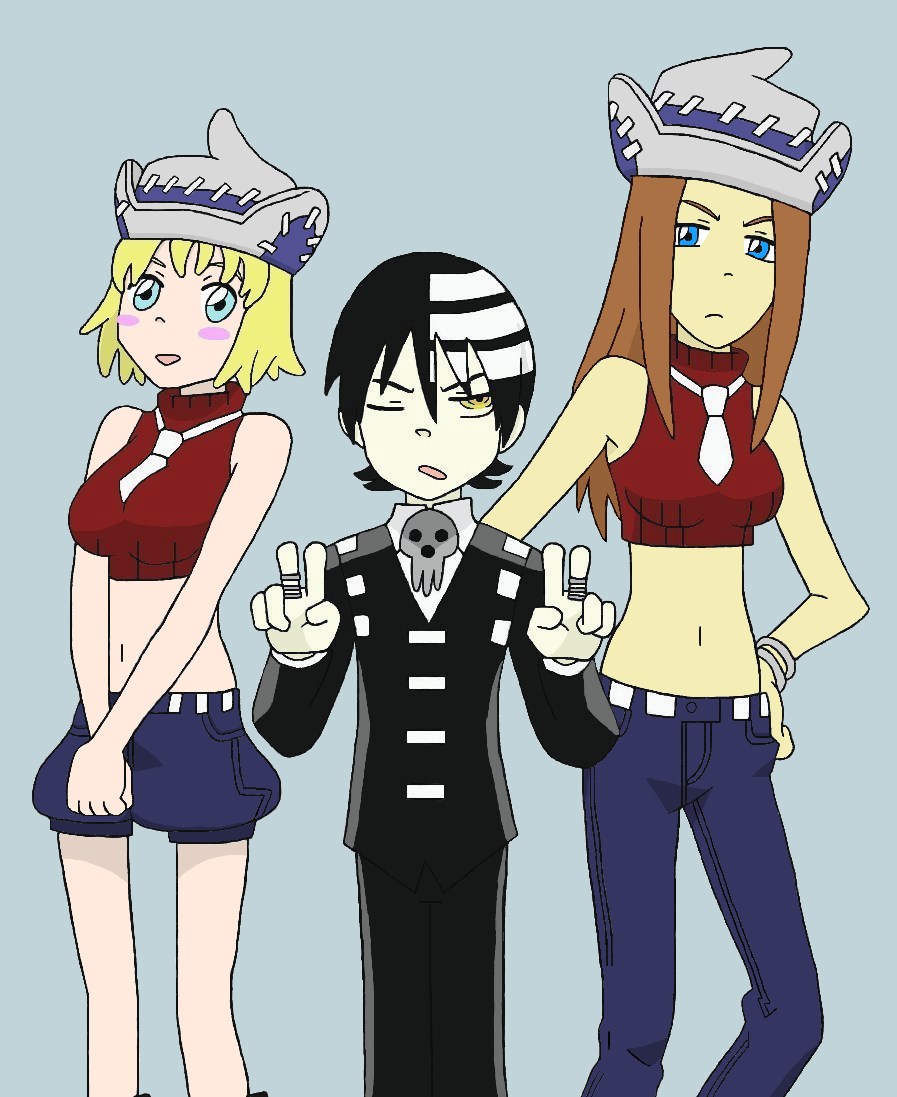 Death the Kid, Liz, and Patti request for Junkie998 by CuteFox300