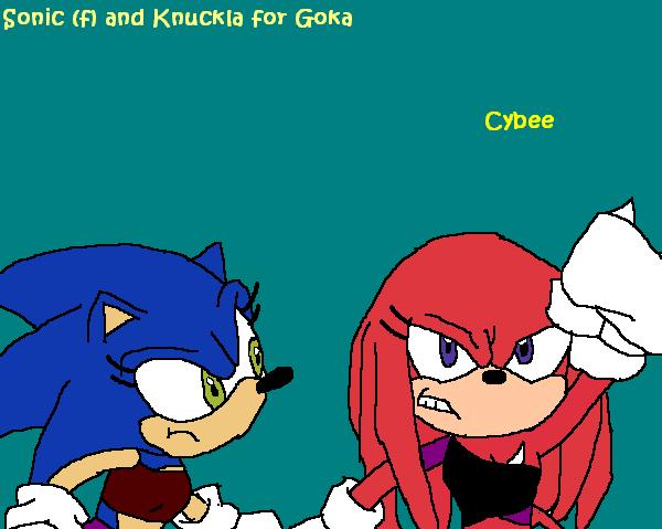 Sonic(f) and Knuckla request for Goka by Cybee