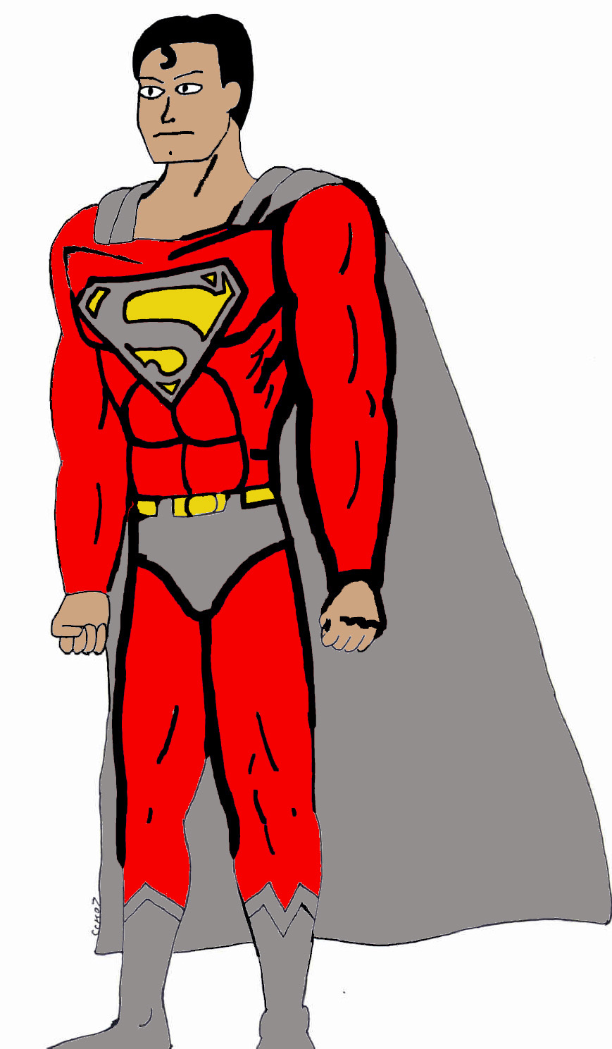 Superman red  costume by calklais