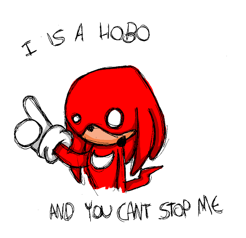 Knuckles is a hobo by cappy1709