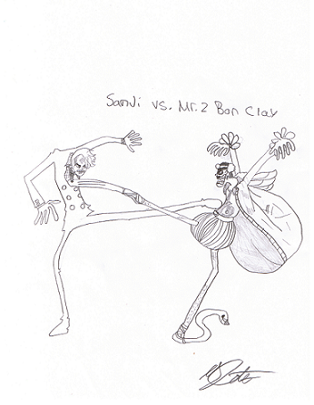 Sanji vs. Mr. 2 bon clay by cartoon