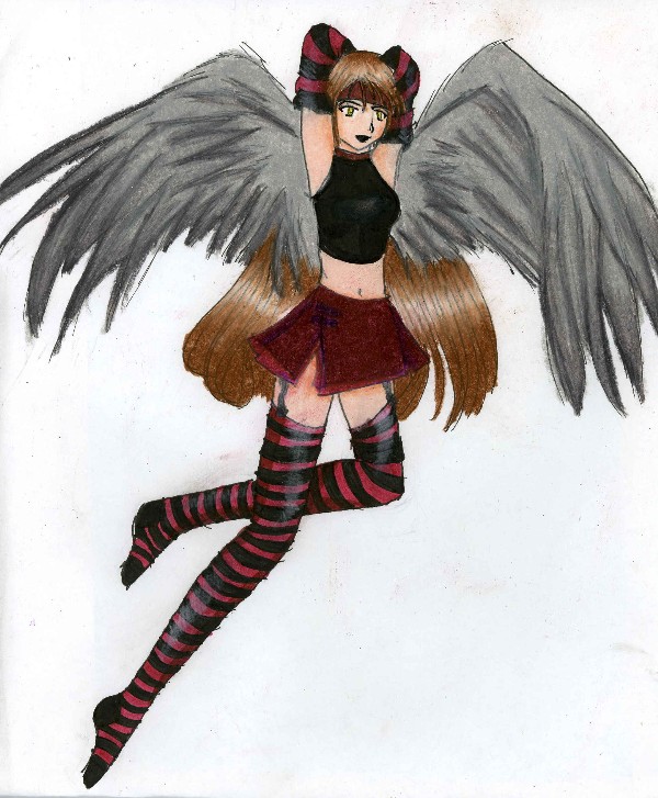 playful dark angel by catdemon