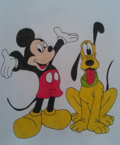 Mickey Mouse & Pluto by cavaloalado