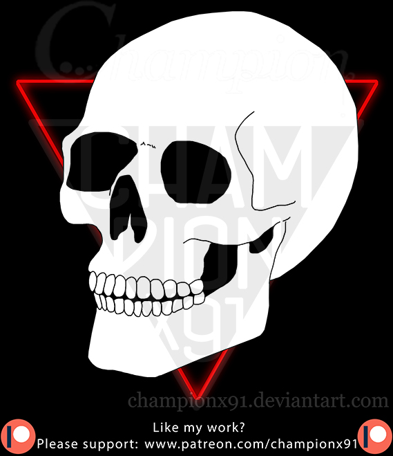 Skull - Red Triangle by championx91