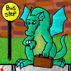 bus stop dragon(lol) by cherry_bubblegum