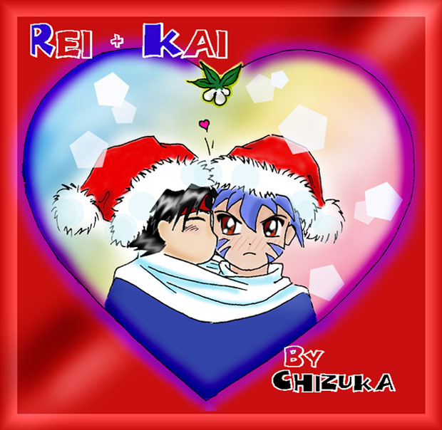 Rei&Kai Under the Mistletoe -Chibi version by chizu_tabby