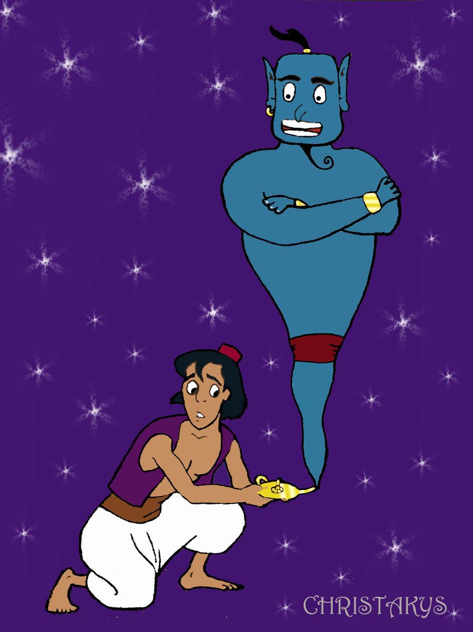 Aladdin &amp; Genie (request for pitsina) by christakys