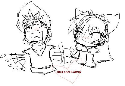 Hiei and Caitlin (Friend Request) by cloudschocobo