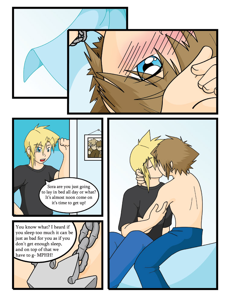 Sora and Cloud Comic 1 by cloudy