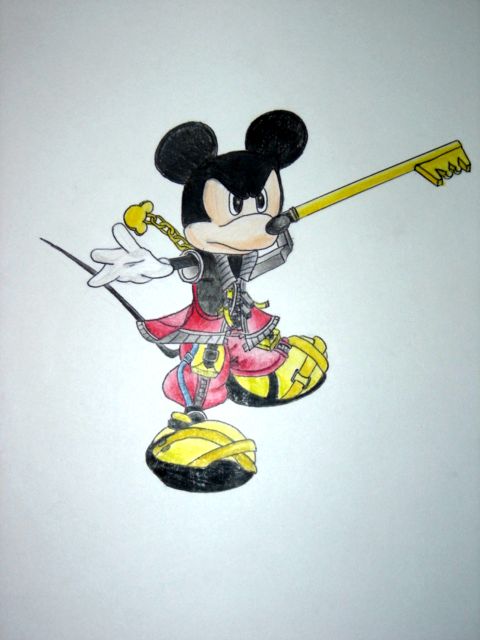 KH2 Mickey wielding Keyblade by cnote2190
