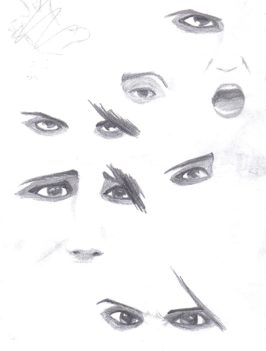 scetches of gerard way's eyes/ect. by comfortablynumb