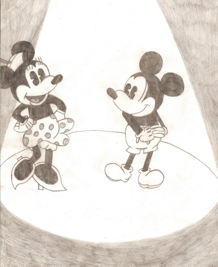 mickey and minnie mouse by courtneyyylouise