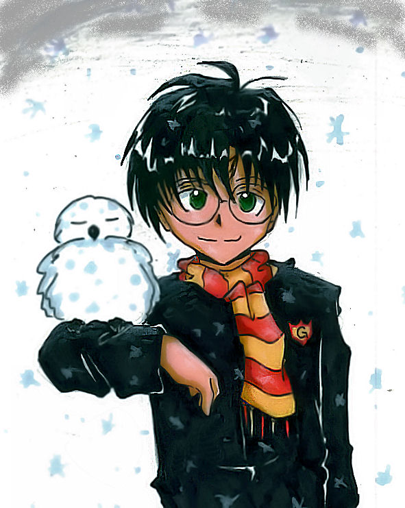 Harry and Hedwig in the snow by cowqueen13