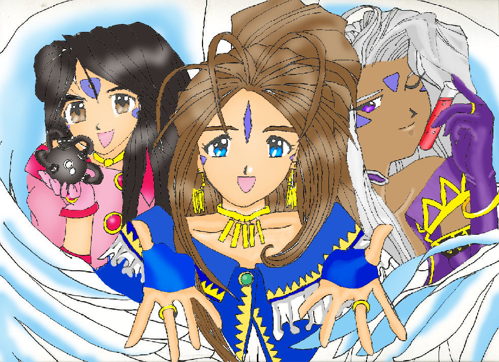 *Skuld, Belldandy, Urd (photoshop) by crazy-about-drawing