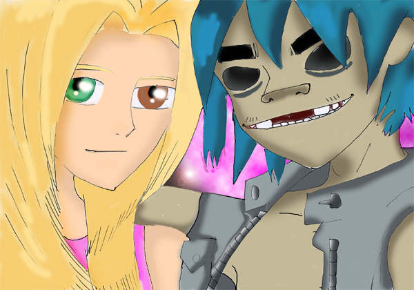 Me (or my character) and 2D by crazyMon
