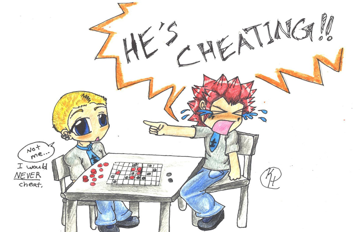 he's cheating by crazykid15