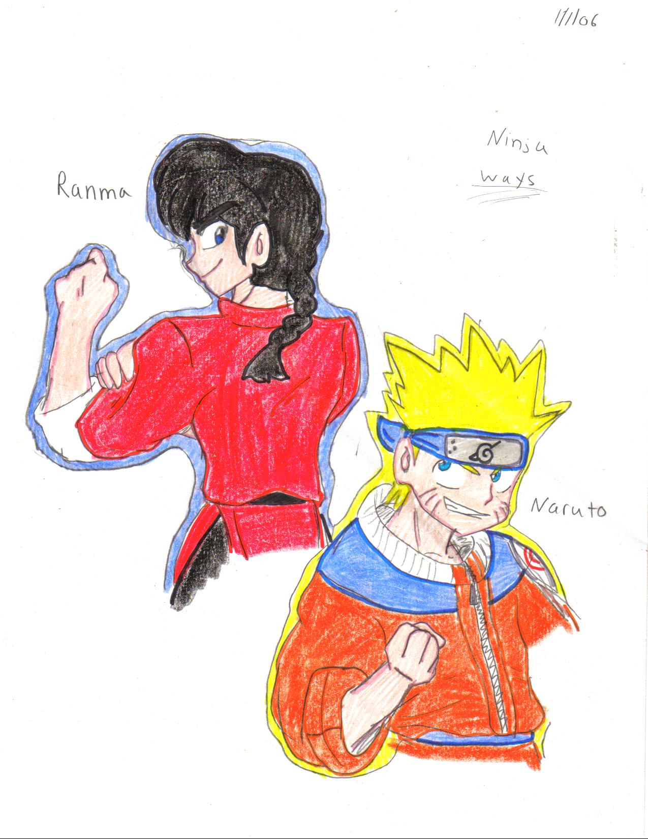 Ranma and Naruto by crocdragon89