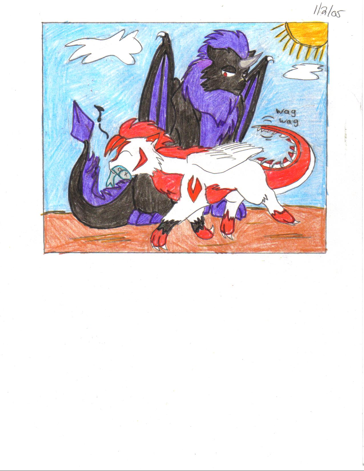 (art trade) Kaji and Dante by crocdragon89