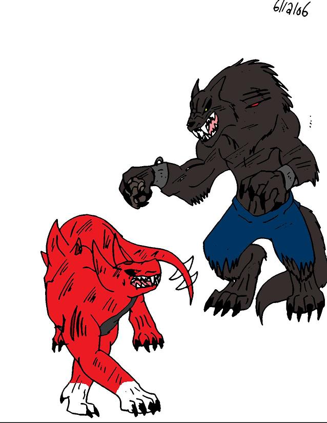 Face Off: Werewolf vs Vampire by crocdragon89