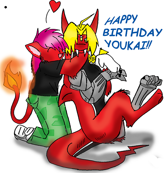 Happy (belated) Birthday Youkai!! by crocdragon89