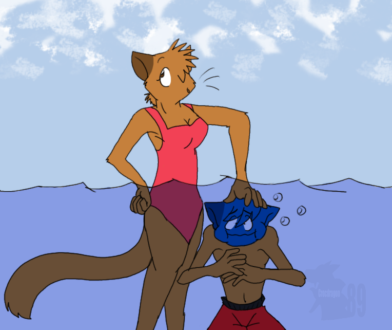 Fun Time At the Pool by crocdragon89