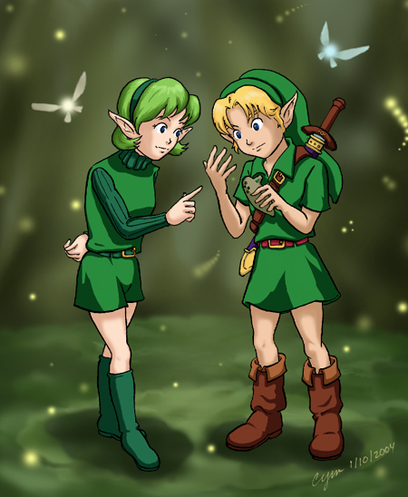 Link and Saria by cyen