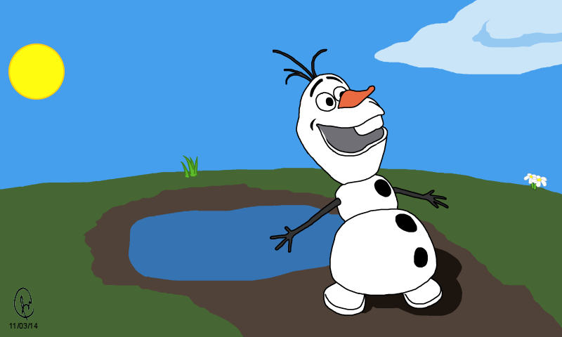 Olaf - A Happy Snowman - Frozen by DaBear