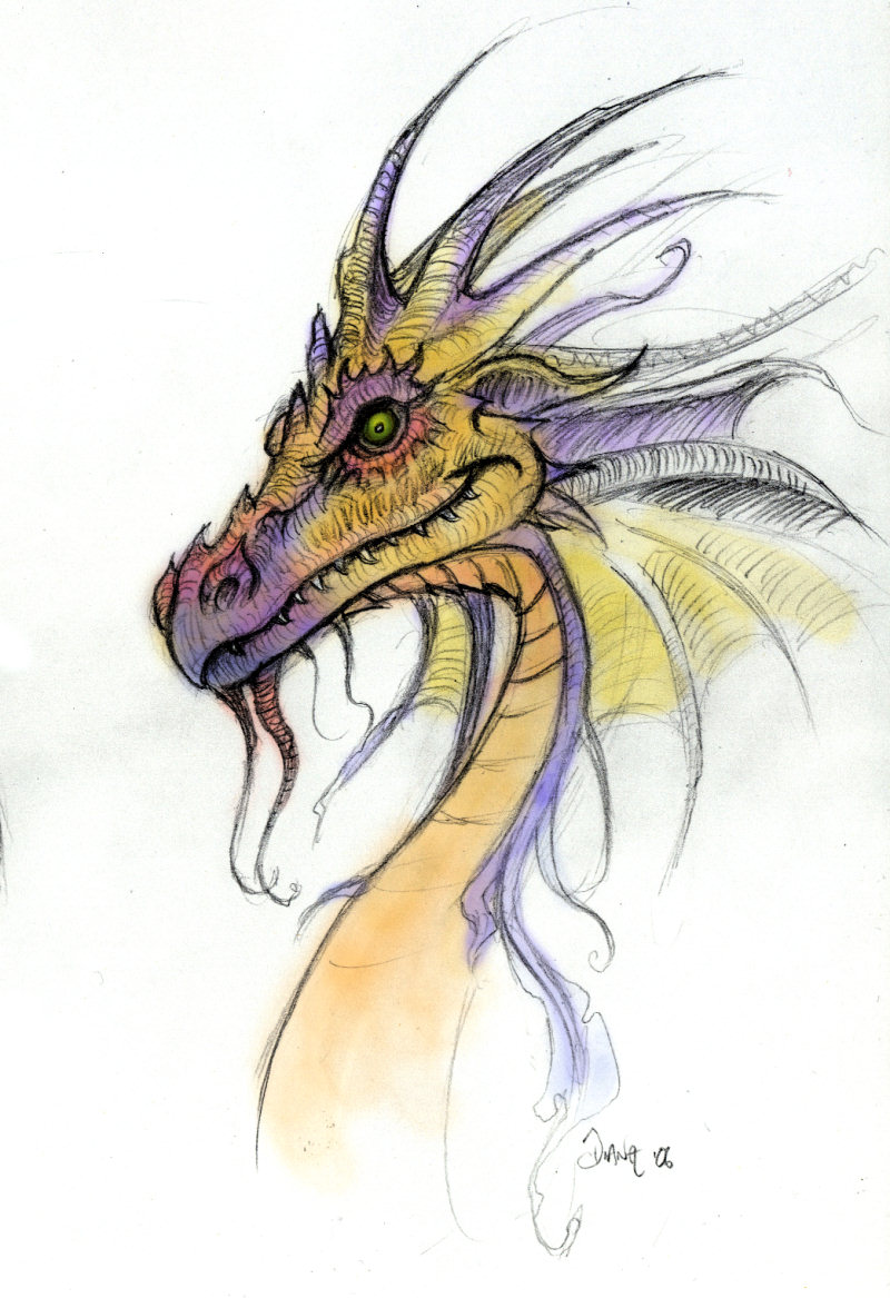 Head of a dragon by Daennika