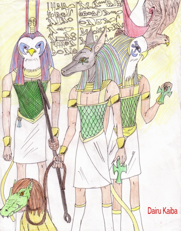Anubis, Ra, and Horus by Dairu_san