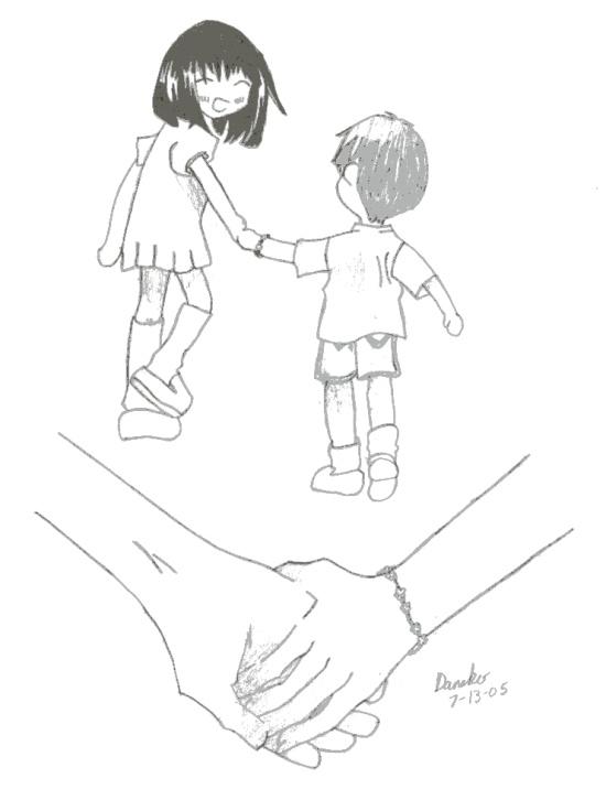 Kyo n Kagura holding hands by Daneko