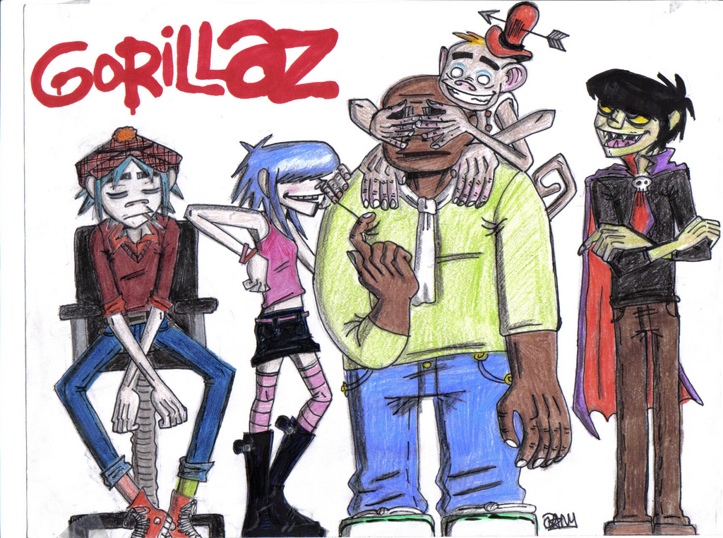 gorillaz colored by DanyTheFallenAngel