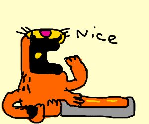 Garfield Eats Lasagna and says It's Nice by Dariusman143