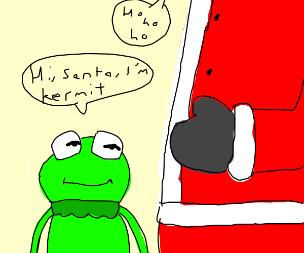 Kermit and Santa by Dariusman143
