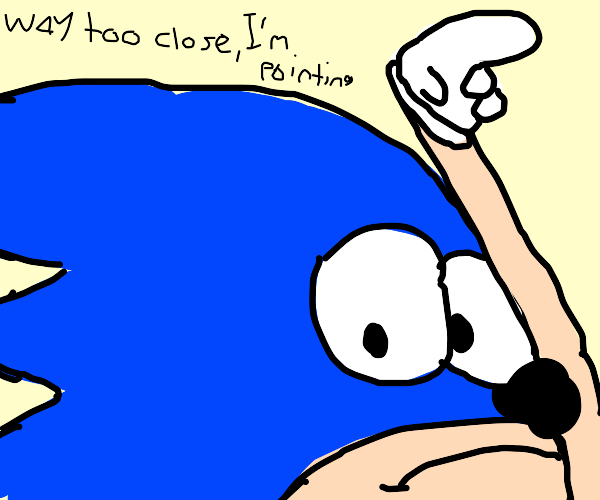 Sonic Is Very Close and Pointing by Dariusman143