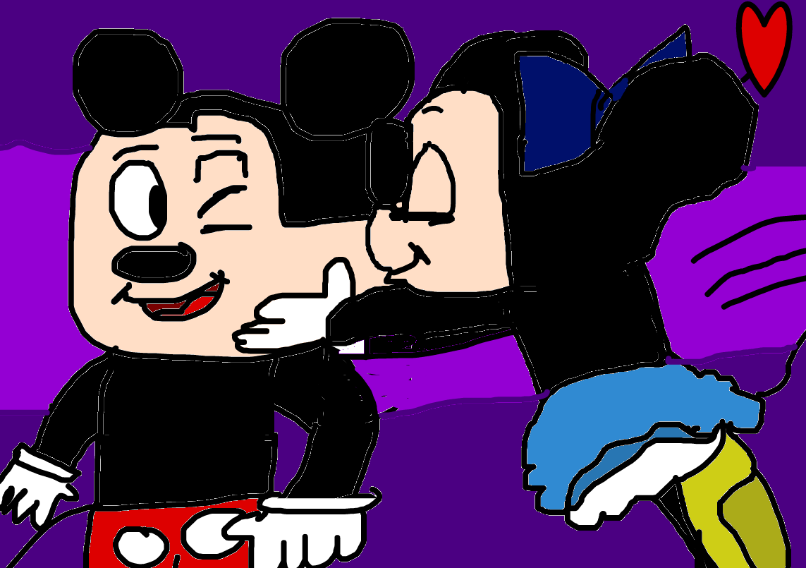 Minnie kisses Mickey Mouse by Dariusman143