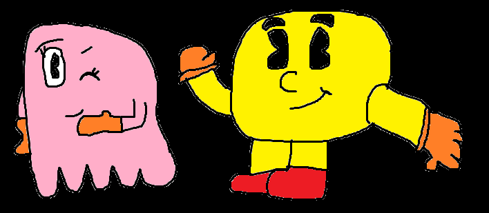 Pac-Man and Pinky by Dariusman143