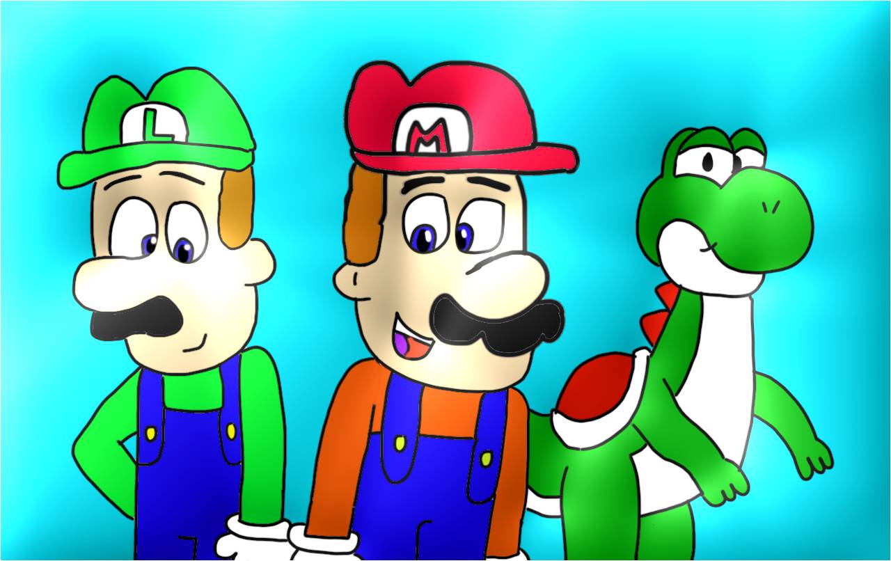 Luigi Mario and Yoshi by Dariusman143