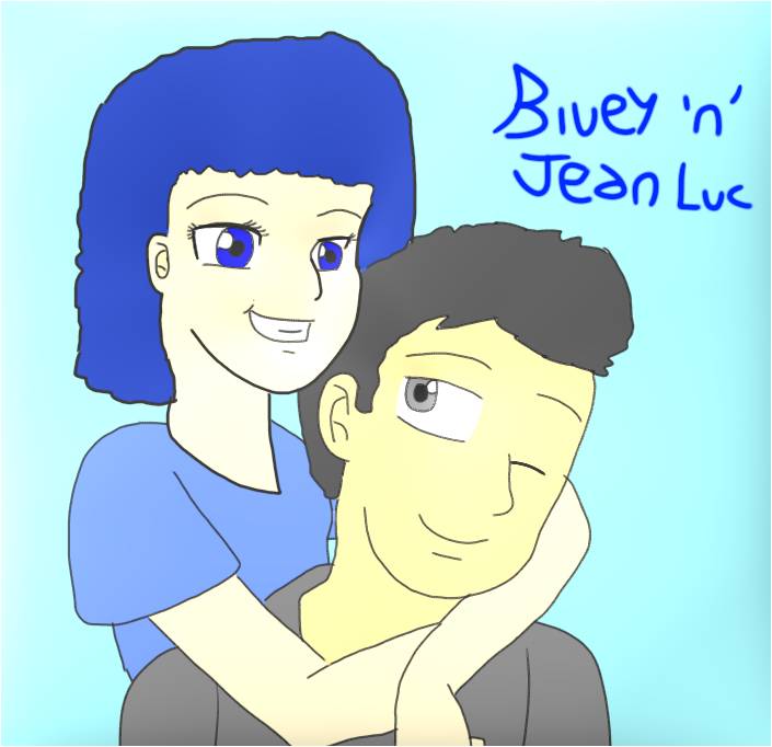bluey and jean luc as humans by Dariusman143