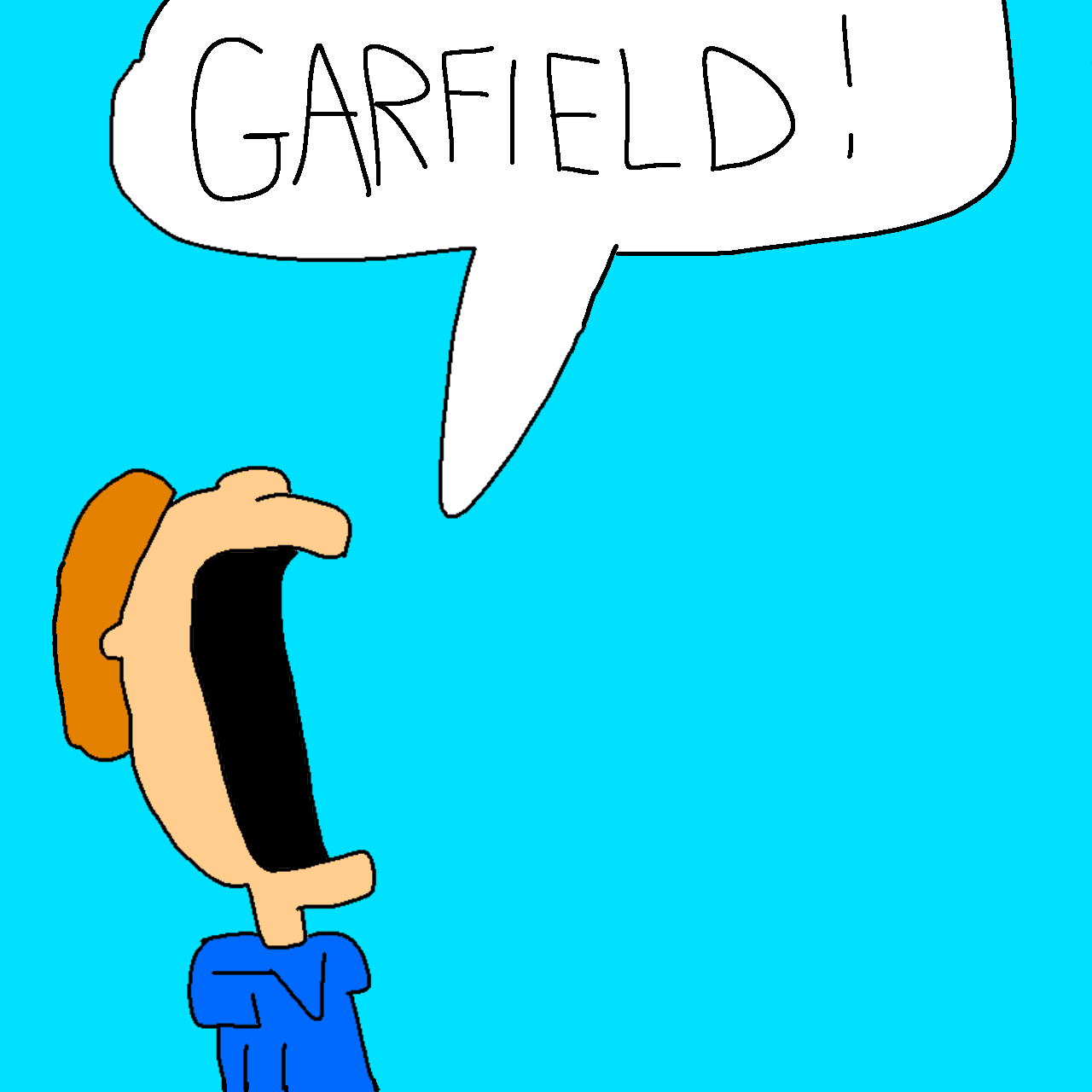 Jon Arbuckle screaming for Garfield by Dariusman143