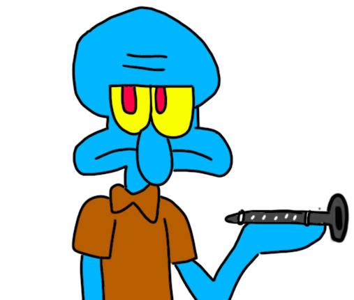 Squidward with his clarinet by Dariusman143