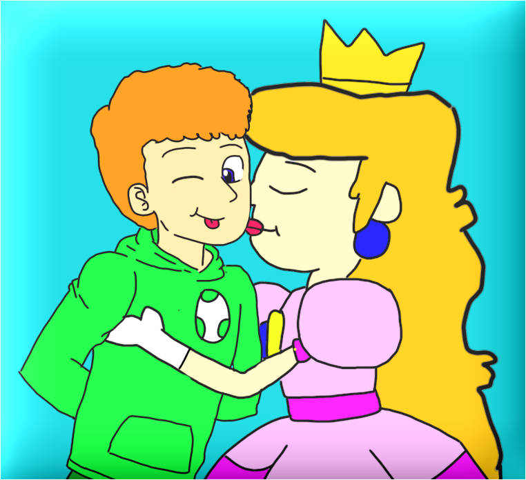 princess peach and humanized yoshi by Dariusman143