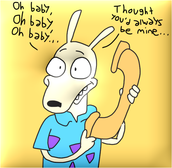 Rocko holding up a phone by Dariusman143