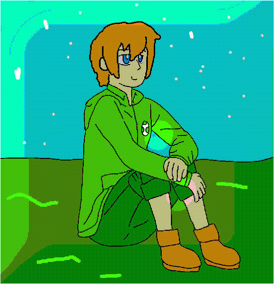 human yoshi sits down by Dariusman143