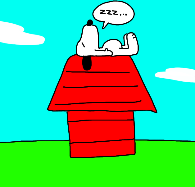 snoopy on top of his doghouse by Dariusman143