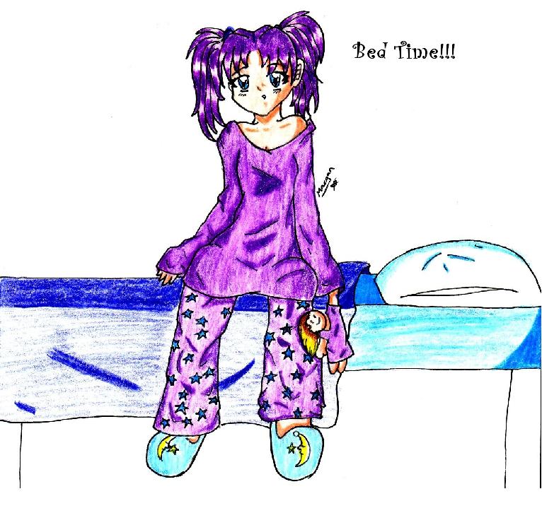 bed time!!! (colored pencils) by DarkAnGel