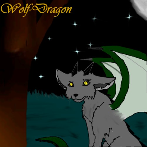 lonely wolf-dragon by DarkDemonWolf