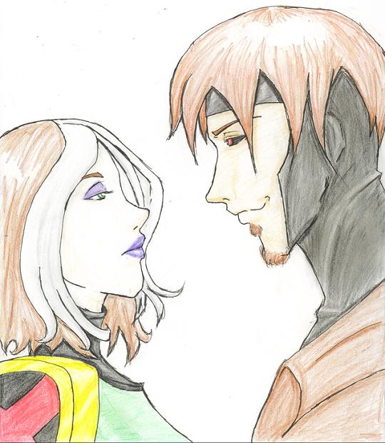 Gambit and Rogue by DarkDragonMaster