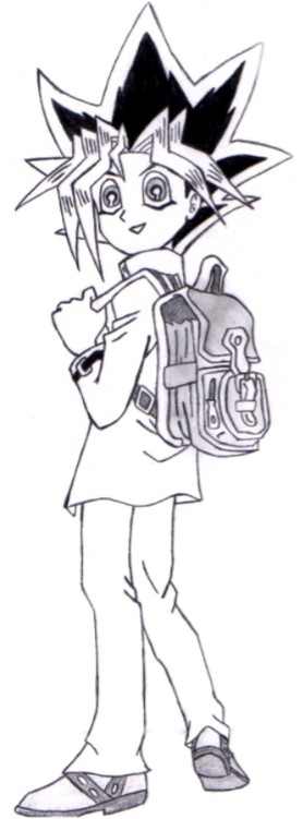 Yugi Mouto styling with his backpack oh yeah! by DarkFairyYume