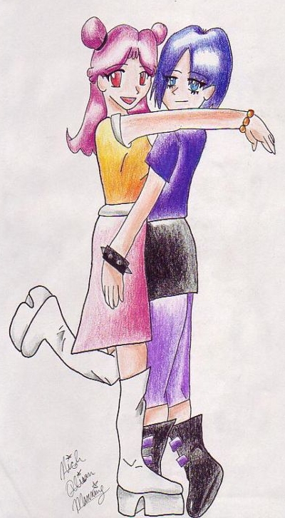 Puffy Ami Yumi hug! for Pokeofdoom by DarkFairyYume